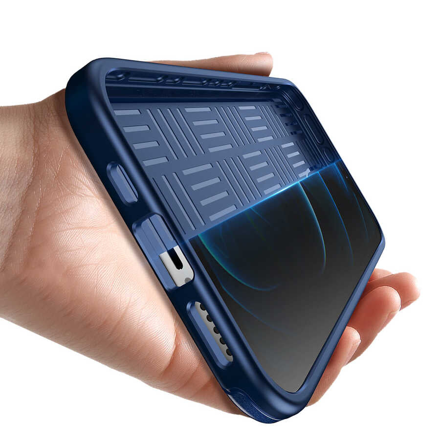 Apple iPhone 12 Pro Kılıf Wlons Hill Kapak Lacivert