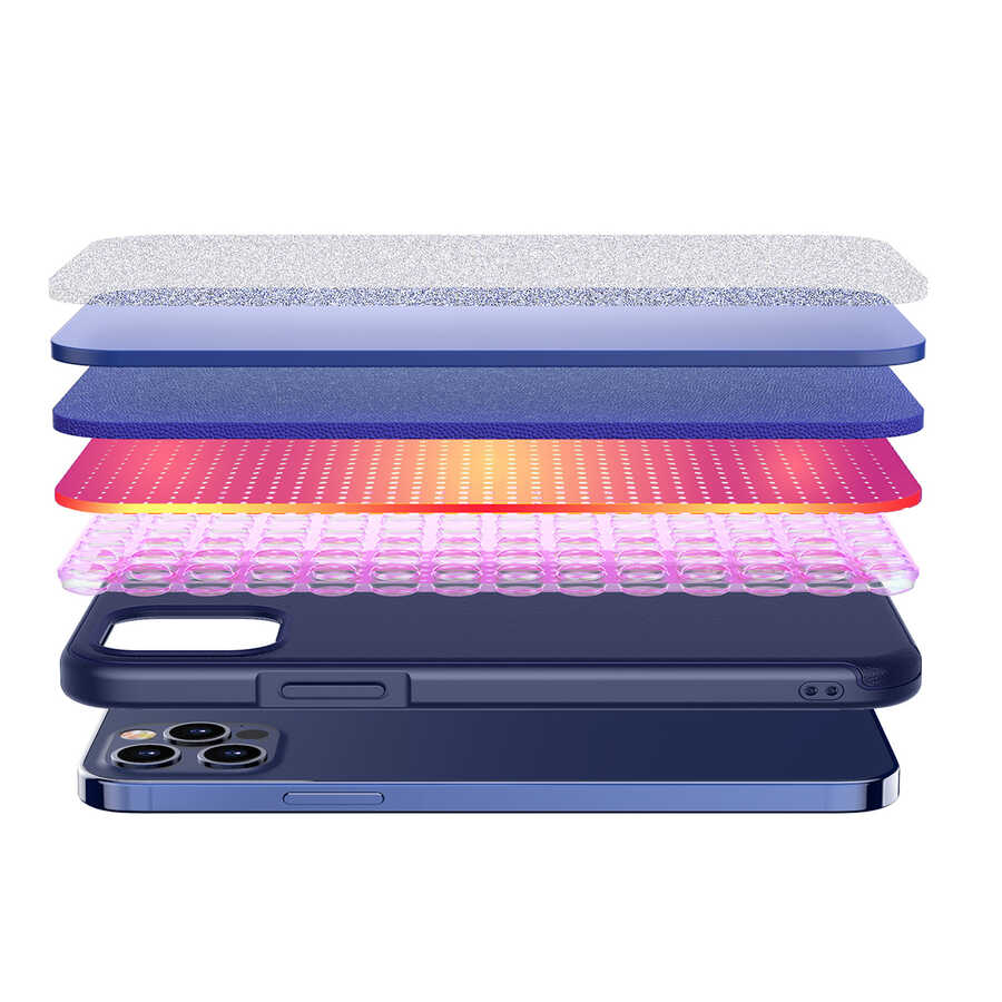 Apple iPhone 12 Pro Kılıf Wlons Hill Kapak Lacivert