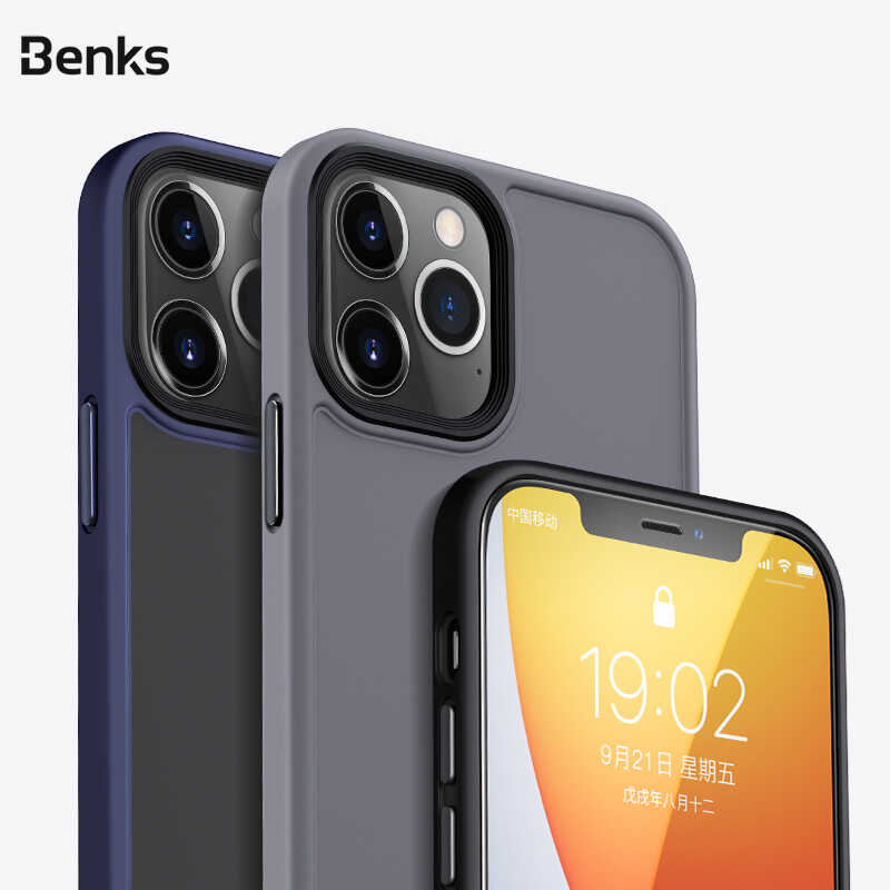Apple iPhone 12 Pro Max Kılıf Benks Hybrid Kapak Lacivert