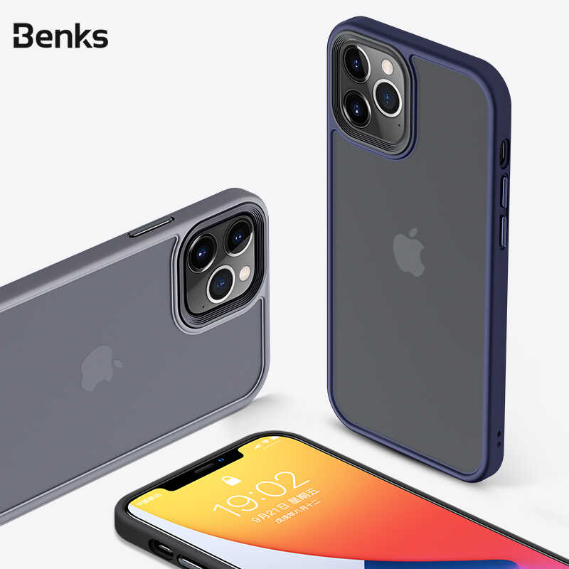 Apple iPhone 12 Pro Max Kılıf Benks Hybrid Kapak Gri