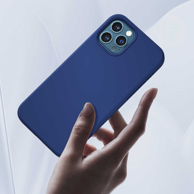 Apple iPhone 12 Pro Max Kılıf Benks M-safe Magnetic Original Apple MFI Certified Silikon Kapak Mavi