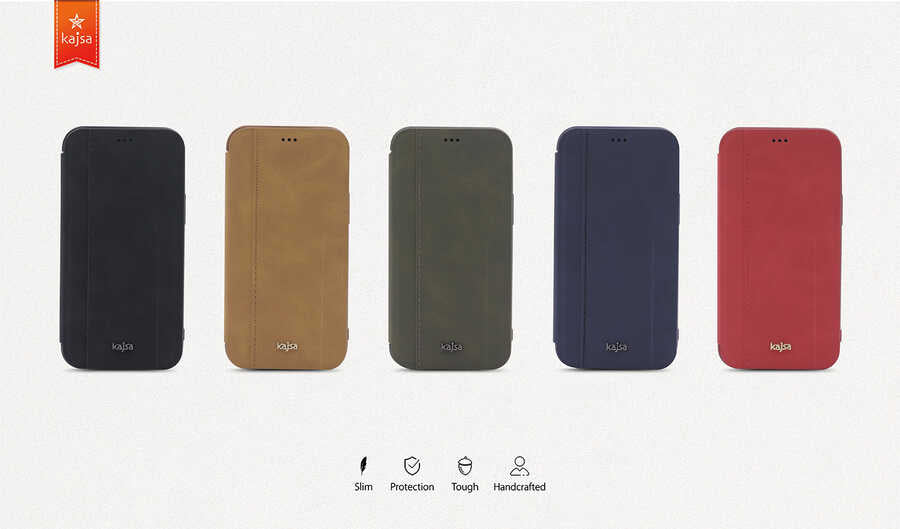 Apple iPhone 12 Pro Max Kılıf Kajsa Dale Serisi Parallel PU Folio Kapaklı Kılıf Yeşil