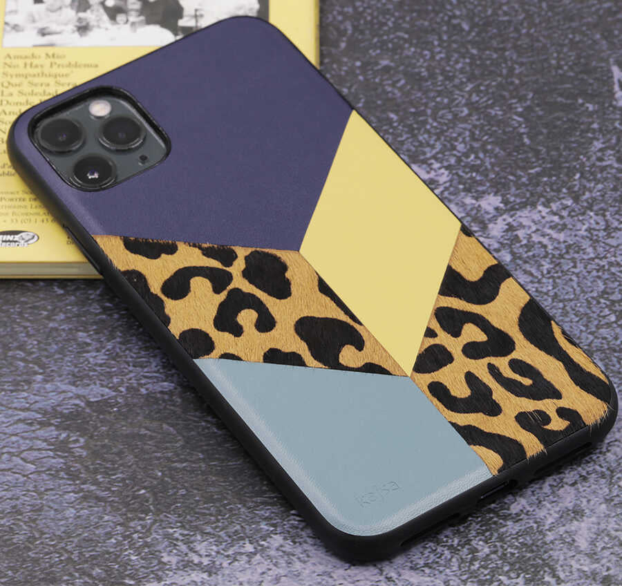 Apple iPhone 12 Pro Max Kılıf Kajsa Glamorous Serisi Leopard Combo Kapak Kırmızı