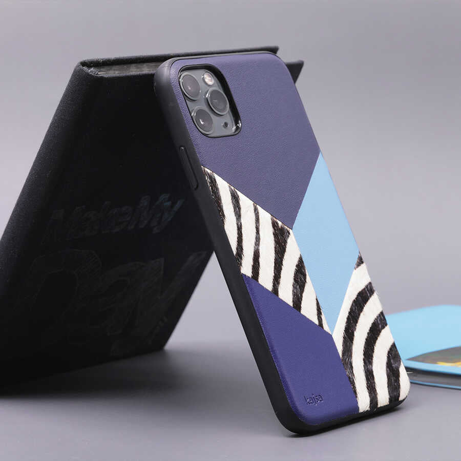 Apple iPhone 12 Pro Max Kılıf Kajsa Glamorous Serisi Zebra Combo Kapak Füme