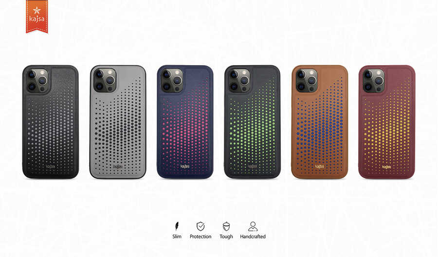 Apple iPhone 12 Pro Max Kılıf Kajsa Splendid Serisi Circle Kapak Mavi