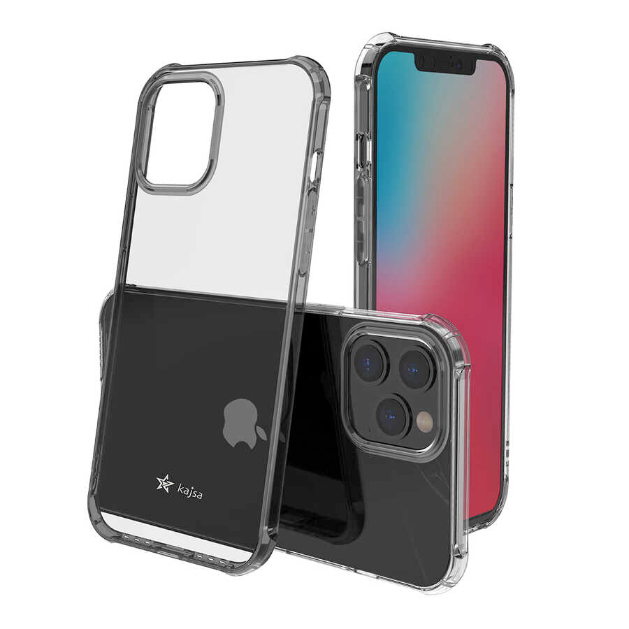 Apple iPhone 12 Pro Max Kılıf Kajsa Transparent Kapak Gri