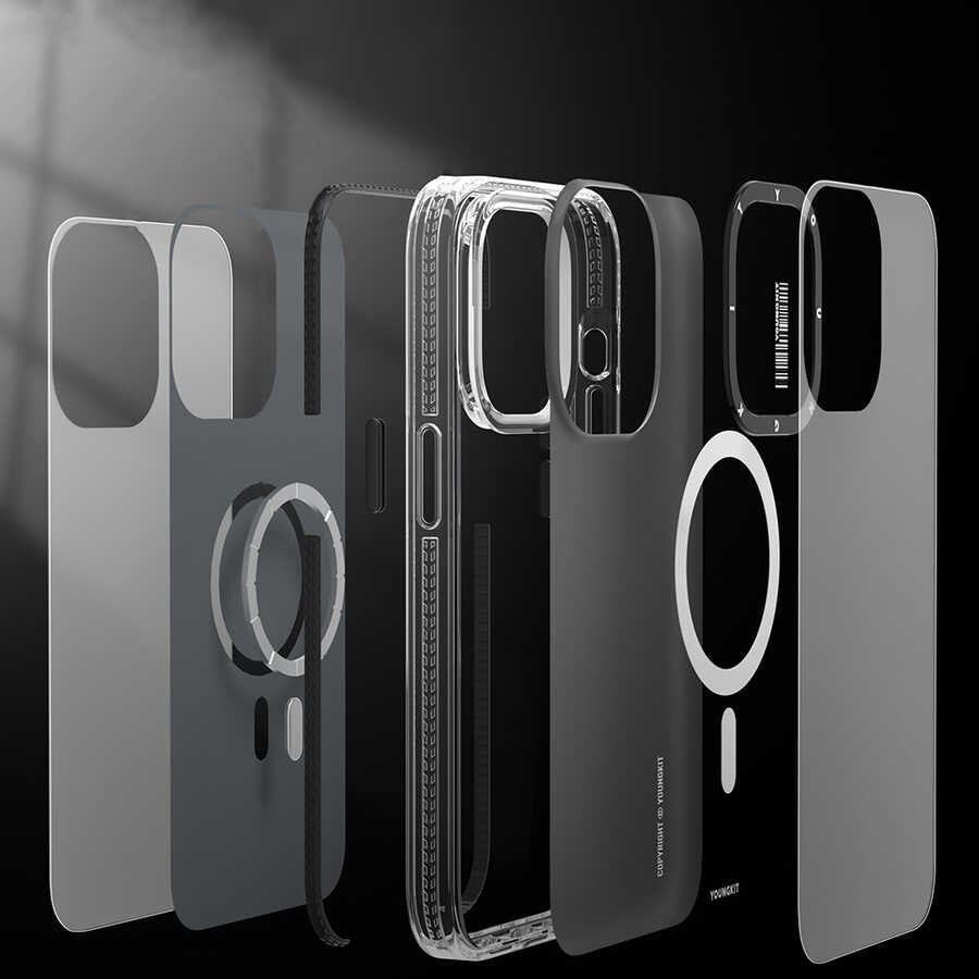 Apple iPhone 12 Pro Max Kılıf M-safe Şarj Özellikli YoungKit Exquisite Serisi Kapak Mor