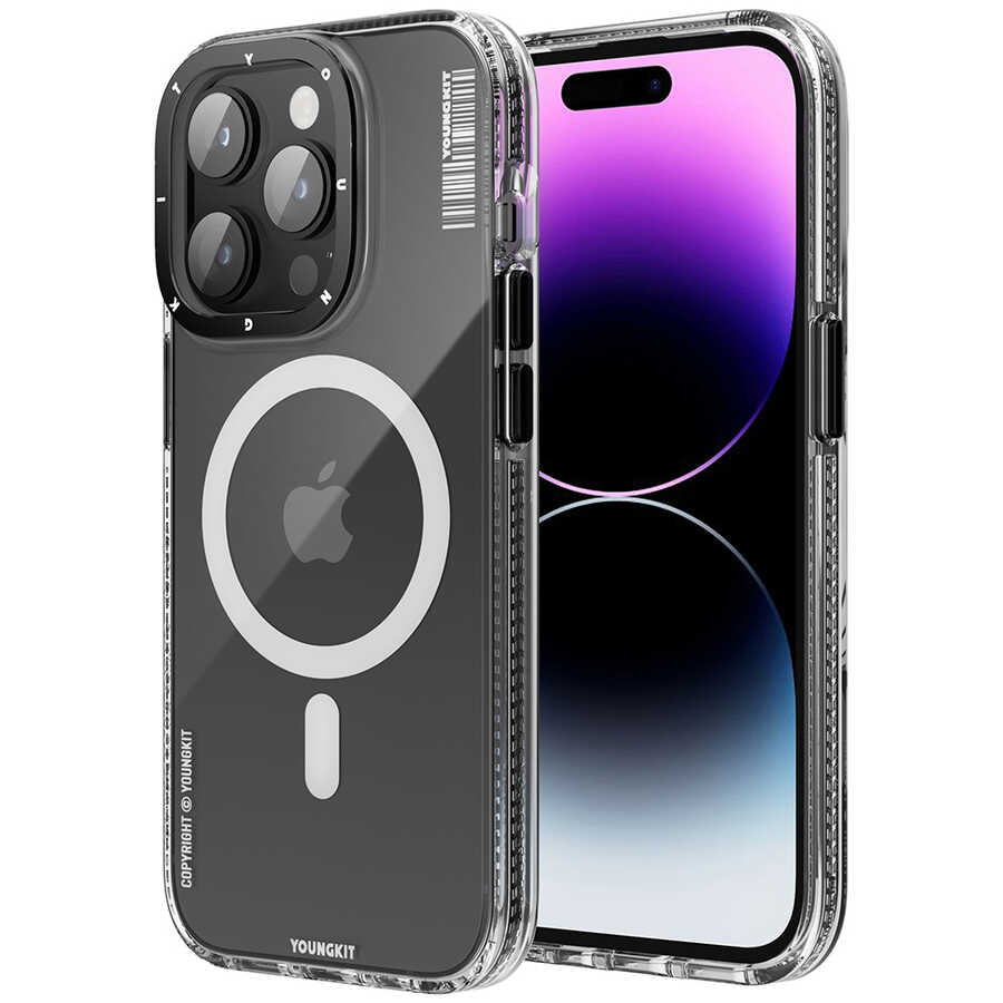 Apple iPhone 12 Pro Max Kılıf M-safe Şarj Özellikli YoungKit Exquisite Serisi Kapak Siyah