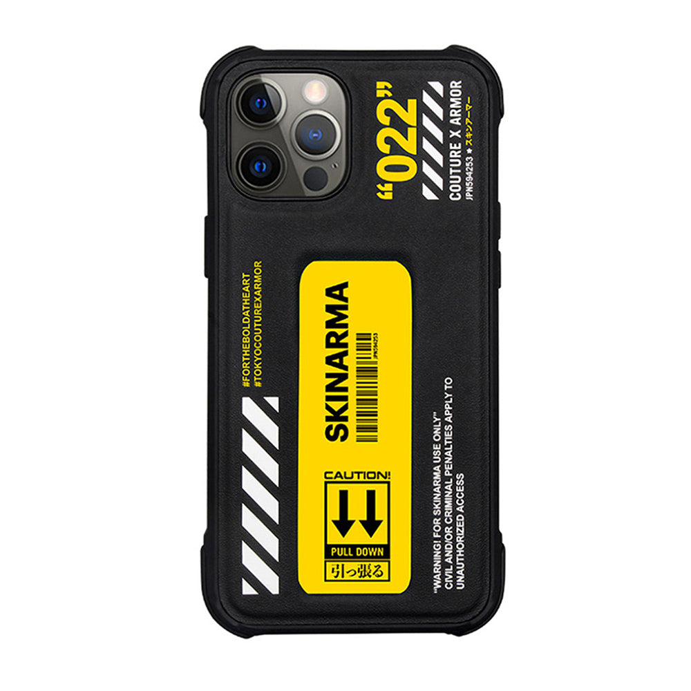 Apple iPhone 12 Pro Max Kılıf SkinArma Standlı Deri Görünümlü Shingoki Kapak Sarı