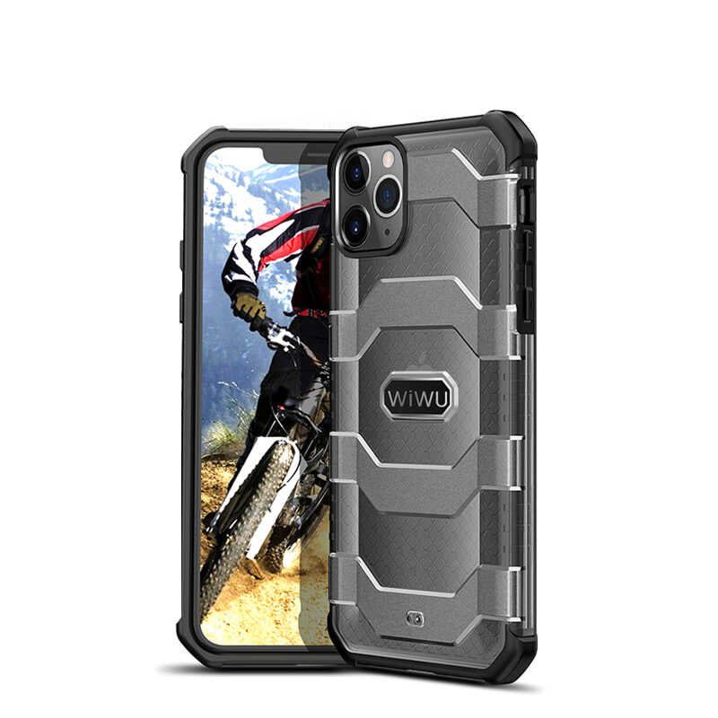 Apple iPhone 12 Pro Max Kılıf Wiwu Voyager Kapak Siyah