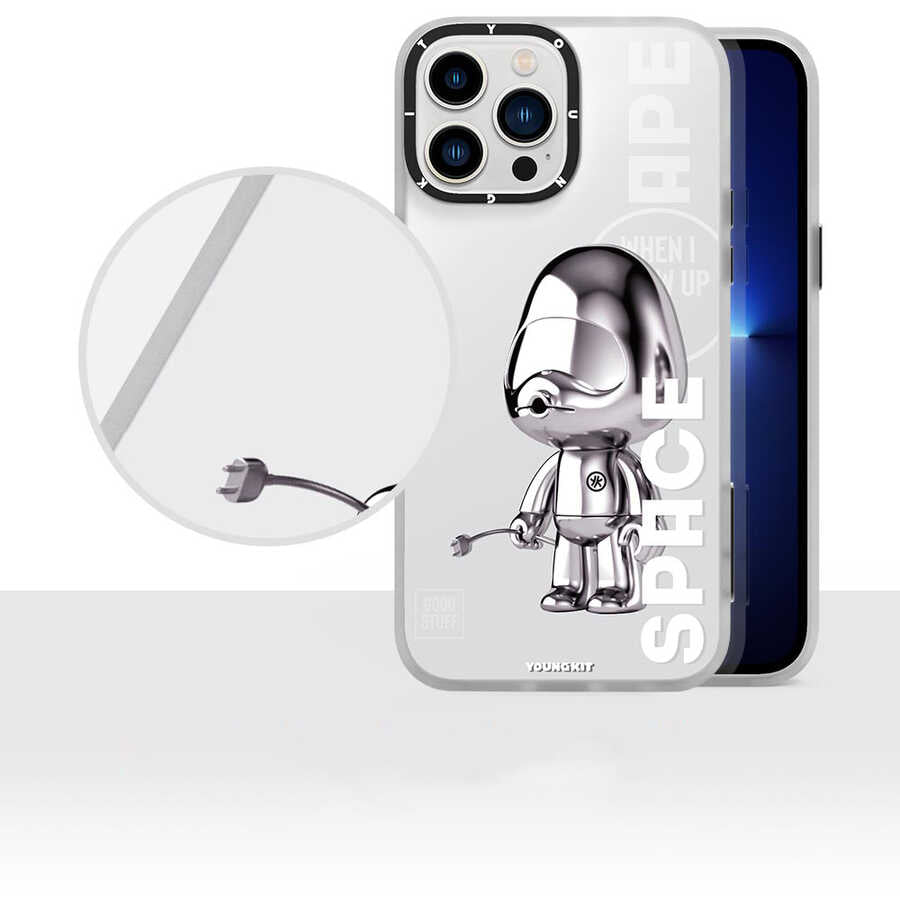 Apple iPhone 12 Pro Max Kılıf YoungKit Klasik Serisi Kapak CL001 Astronaut