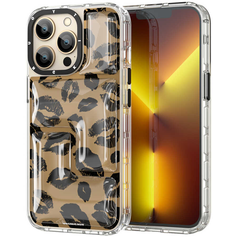 Apple iPhone 12 Pro Max Kılıf YoungKit Leopard Article Serisi Kapak Pembe