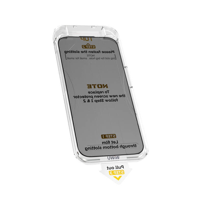 Apple iPhone 12 Pro Max Wiwu Wi-SQ009 Easy Install iPrivacy 360° Anti-Peep Oleofobik Temperli Cam Ekran Koruyucu + Kolay Uygulama Aparatlı Siyah