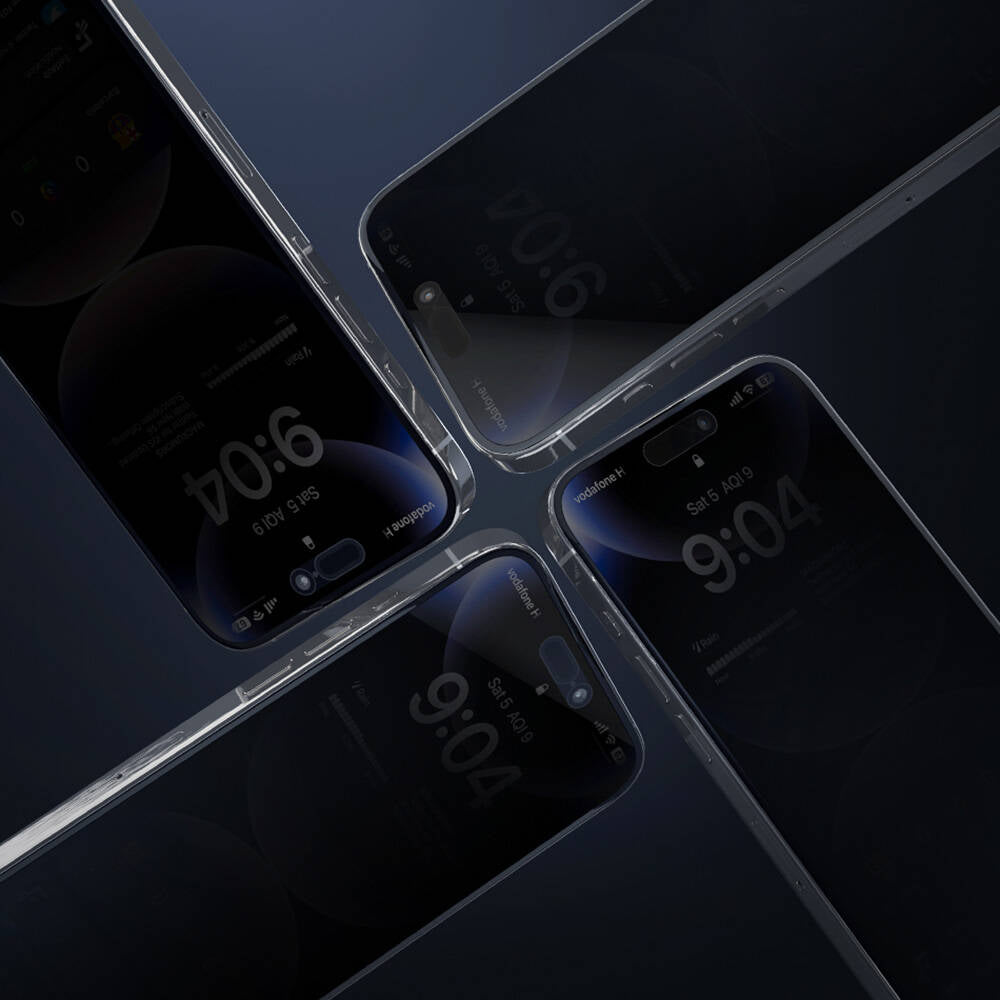 Apple iPhone 12 Pro Wiwu Wi-SQ009 Easy Install iPrivacy 360° Anti-Peep Oleofobik Temperli Cam Ekran Koruyucu + Kolay Uygulama Aparatlı Siyah