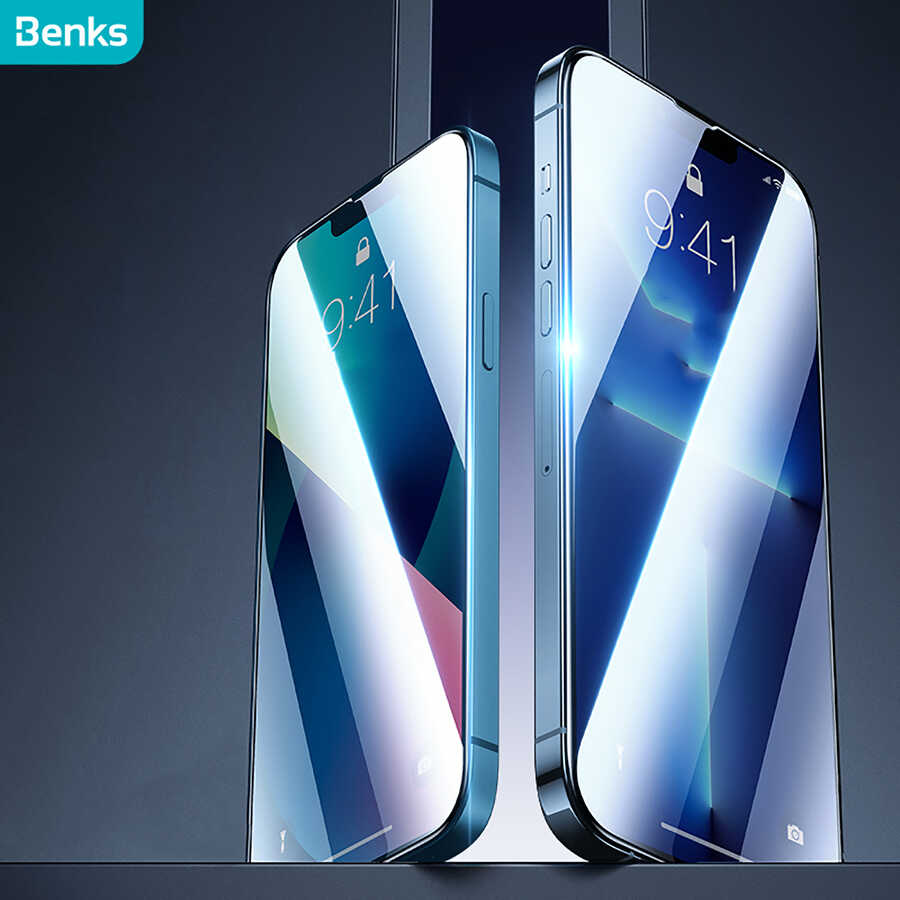 Apple iPhone 13 Benks Mat Ekran Koruyucu Parmak İzi Bırakmayan Oyunculara Özel Ekran Filmi Siyah