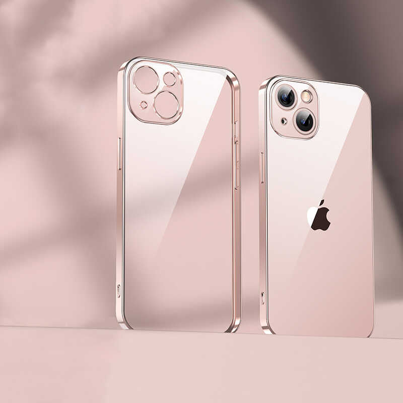 Apple iPhone 13 Benks Matte Electroplated TPU Kapak Pembe