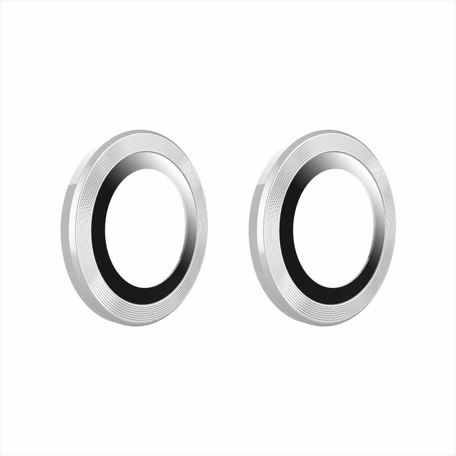 Apple iPhone 13 Go Des Eagle Kamera Lens Koruyucu Gümüş