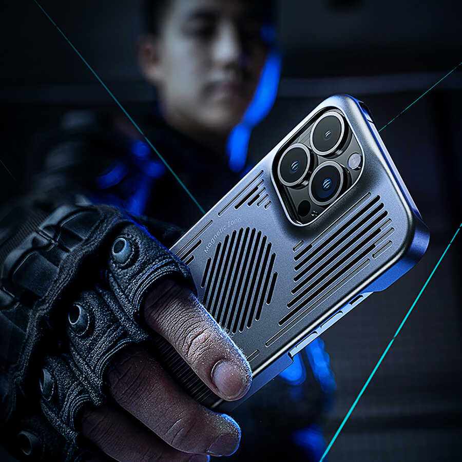 Apple iPhone 13 Kılıf Benks Bizzard Soğutucu Özellikli Oyuncu Telefon Kılıfı Gri