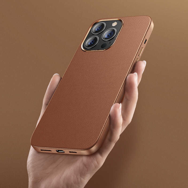 Apple iPhone 13 Kılıf Benks Magnetic Hakiki Deri Kılıf Siyah