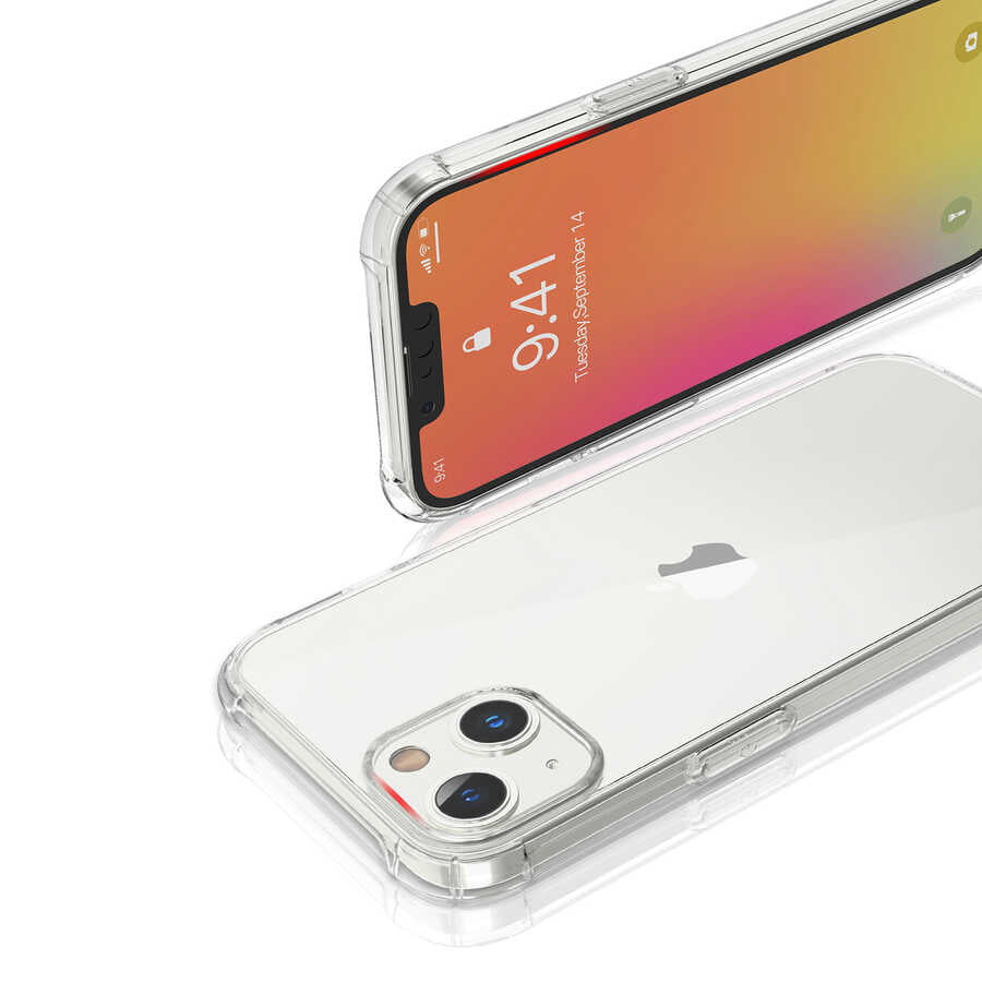 Apple iPhone 13 Kılıf Kajsa Transparent Kapak Gri