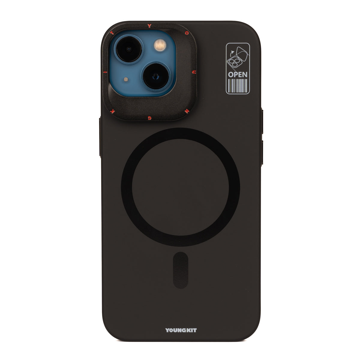 Apple iPhone 13 Kılıf M-safe Şarj Özellikli Standlı YoungKit Hermit Bracket Serisi Kapak Derin Mor