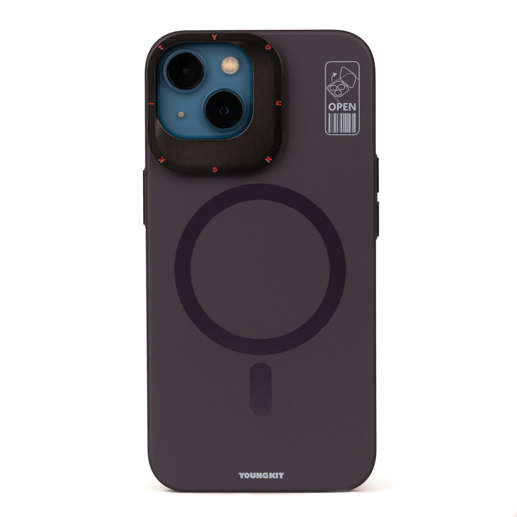 Apple iPhone 13 Kılıf M-safe Şarj Özellikli Standlı YoungKit Hermit Bracket Serisi Kapak Derin Mor