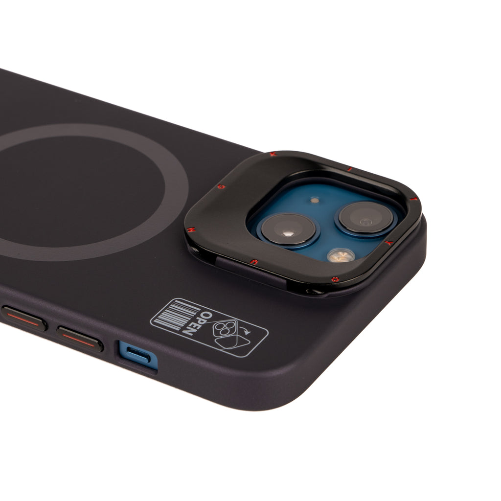 Apple iPhone 13 Kılıf M-safe Şarj Özellikli Standlı YoungKit Hermit Bracket Serisi Kapak Beyaz