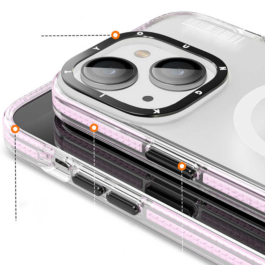 Apple iPhone 13 Kılıf M-safe Şarj Özellikli Youngkit Jane Sand Serisi Kapak Siyah