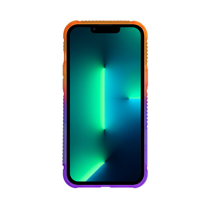 Apple iPhone 13 Kılıf Şeffaf Airbag Tasarımlı Skinarma Hade Kapak Mavi-Pembe