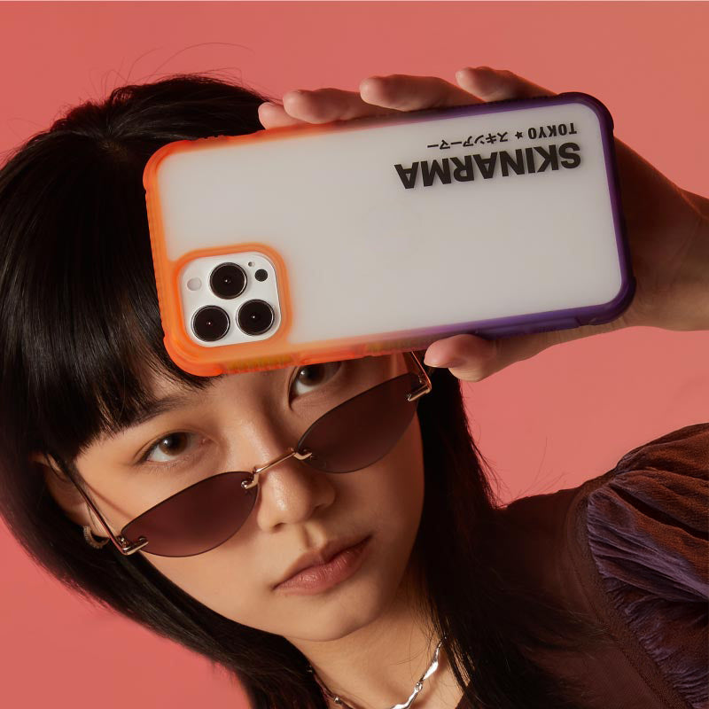 Apple iPhone 13 Kılıf Şeffaf Airbag Tasarımlı Skinarma Hade Kapak Mavi-Yeşil