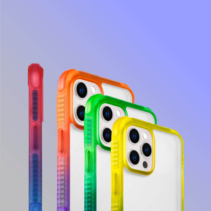 Apple iPhone 13 Kılıf Şeffaf Airbag Tasarımlı Skinarma Hade Kapak Mavi-Yeşil