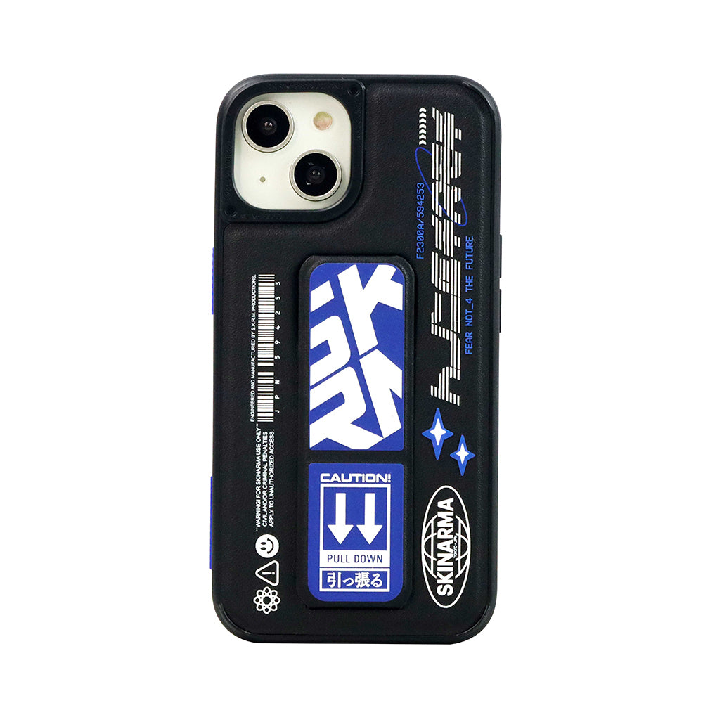 Apple iPhone 13 Kılıf Skinarma Standlı Deri Görünümlü Akarui Kapak Mavi