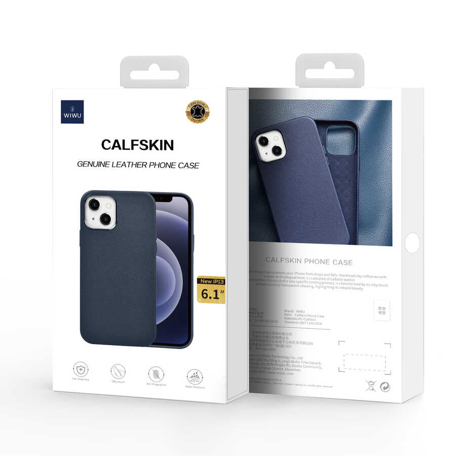Apple iPhone 13 Kılıf Wiwu Calfskin Kapak Yeşil