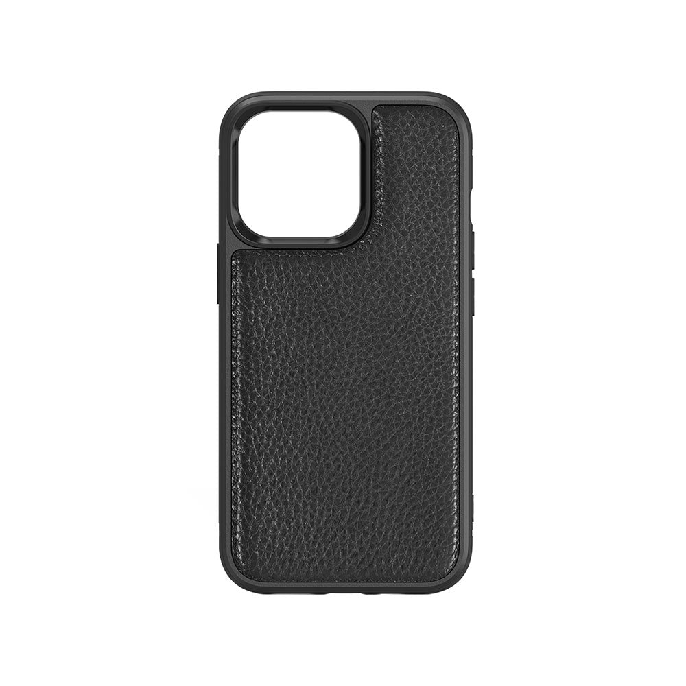 Apple iPhone 13 Kılıf Wiwu Genuine Leather Plastic Calfskin Orjinal Deri Kapak Siyah