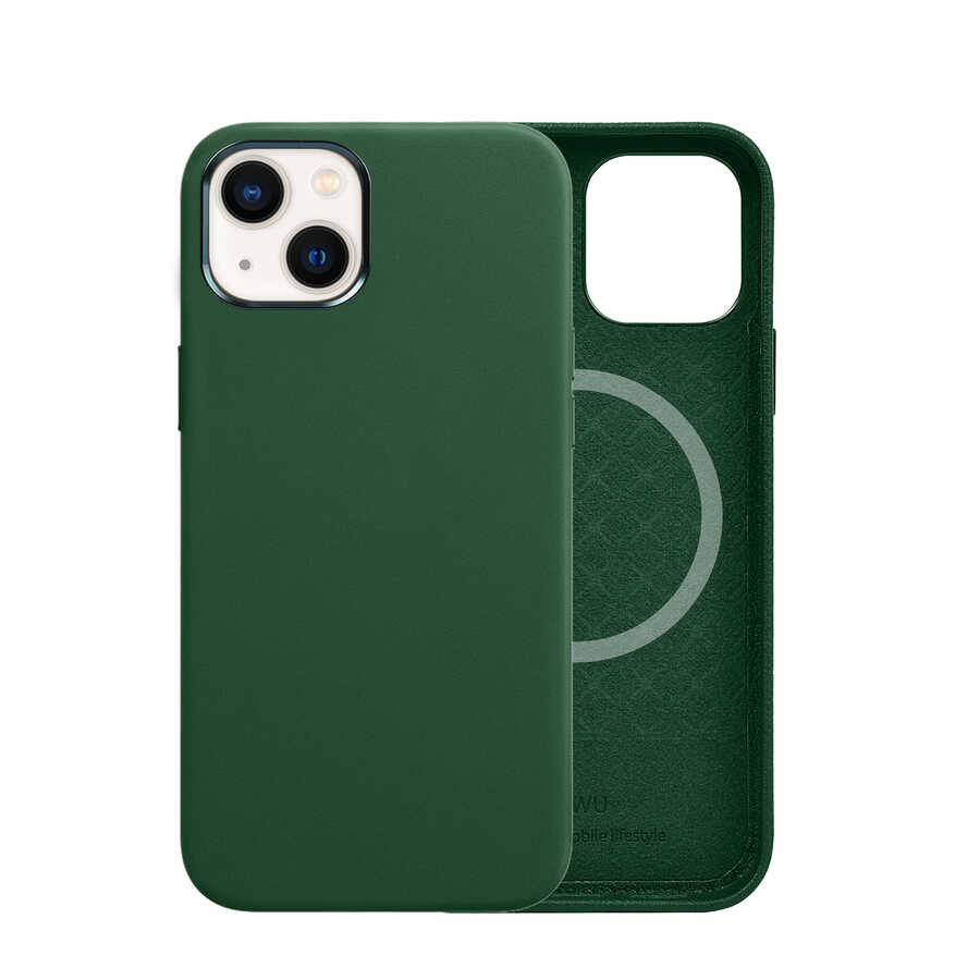 Apple iPhone 13 Kılıf Wiwu M-safe Magnetic Kapak Yeşil