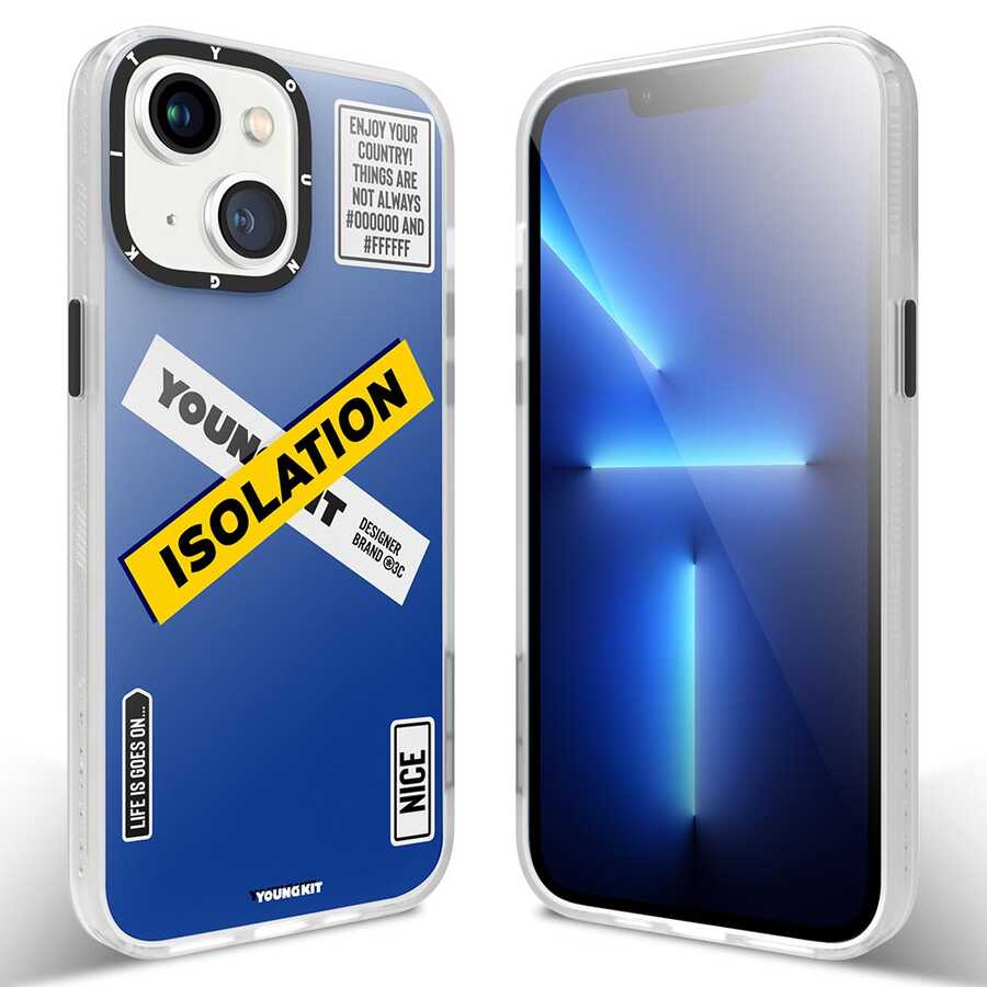Apple iPhone 13 Kılıf YoungKit Holiday Serisi Kapak Mavi