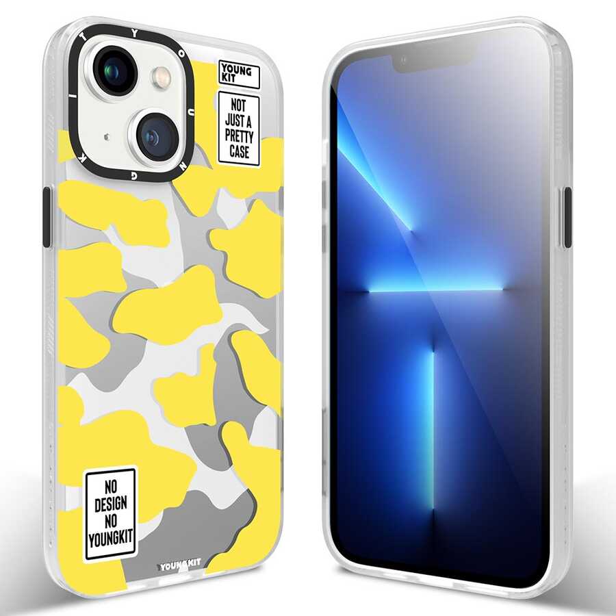 Apple iPhone 13 Kılıf YoungKit Kamuflaj Serisi Kapak Kırmızı