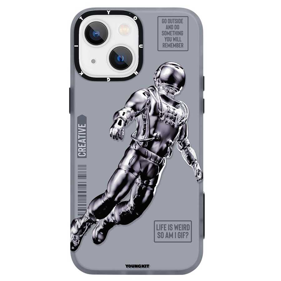 Apple iPhone 13 Kılıf YoungKit Klasik Serisi Kapak CL001 Astronaut