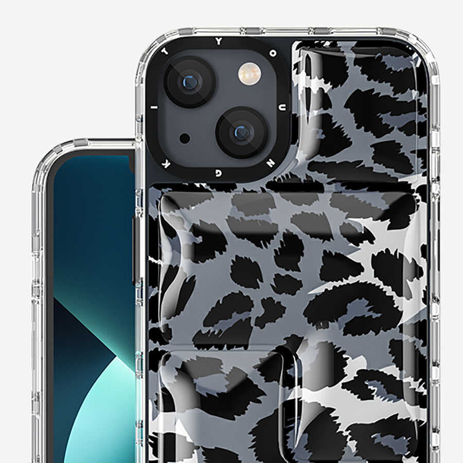 Apple iPhone 13 Kılıf YoungKit Leopard Article Serisi Kapak Mavi
