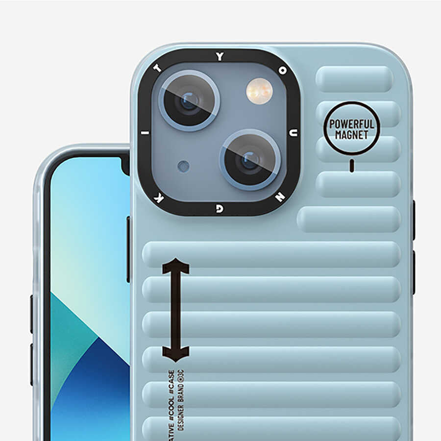 Apple iPhone 13 Kılıf YoungKit Plain Coloured Serisi Kapak Mavi