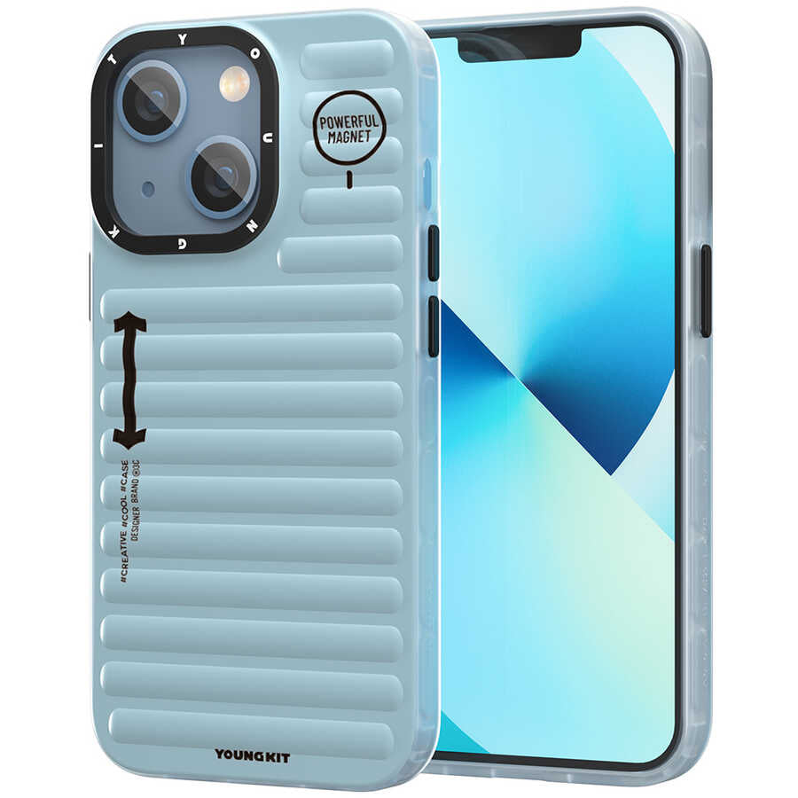 Apple iPhone 13 Kılıf YoungKit Plain Coloured Serisi Kapak Gri