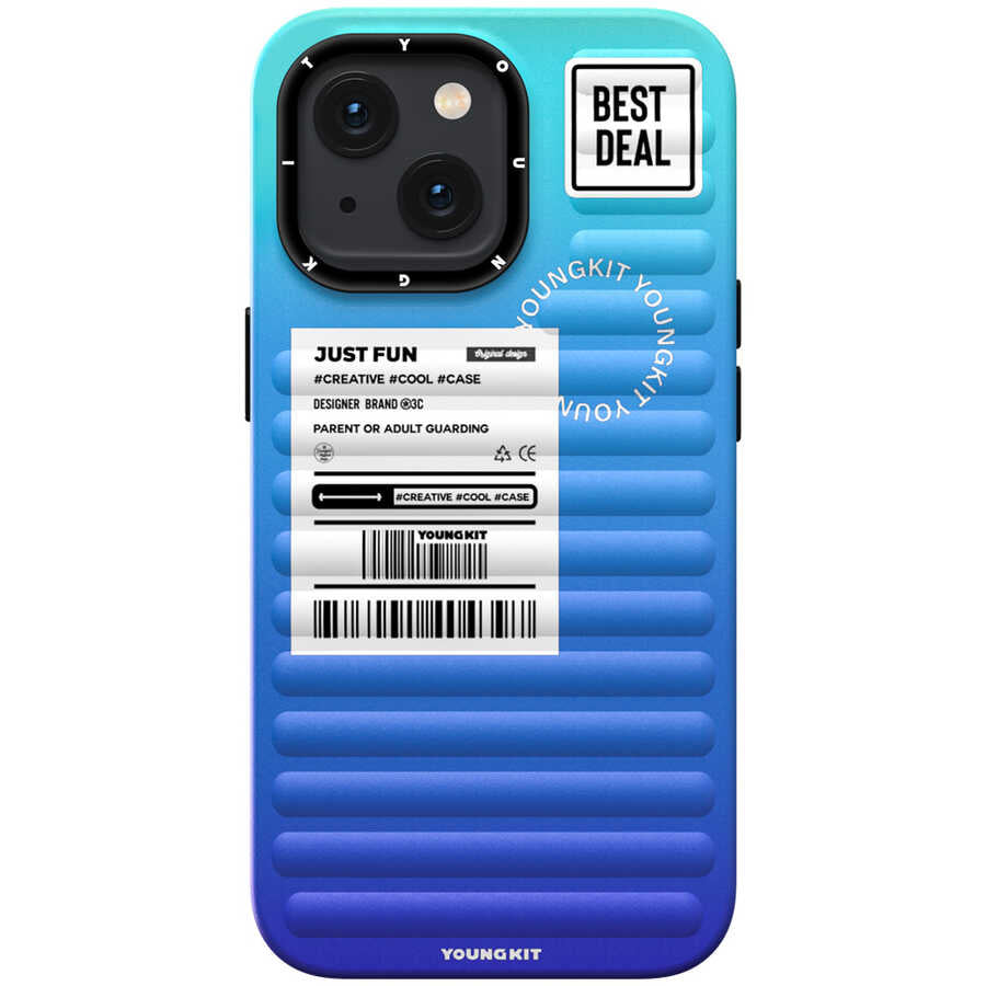 Apple iPhone 13 Kılıf YoungKit The Secret Color Serisi Kapak Mavi