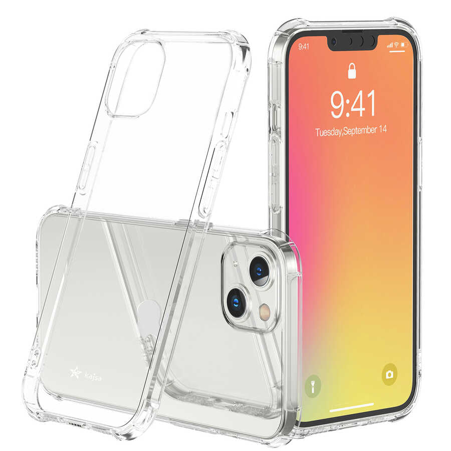 Apple iPhone 13 Mini Kılıf Kajsa Transparent Kapak Gri