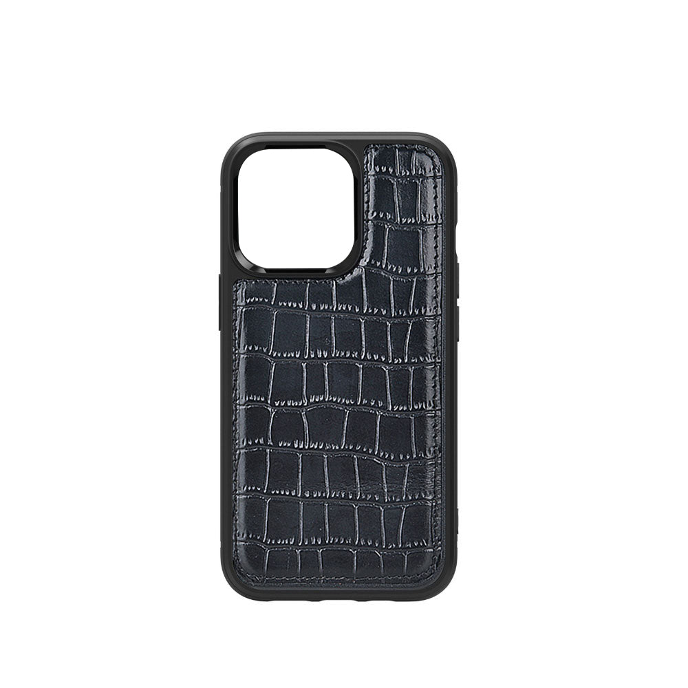 Apple iPhone 13 Mini Kılıf Wiwu Croco Pattern Calfskin Orjinal Deri Kapak Yeşil