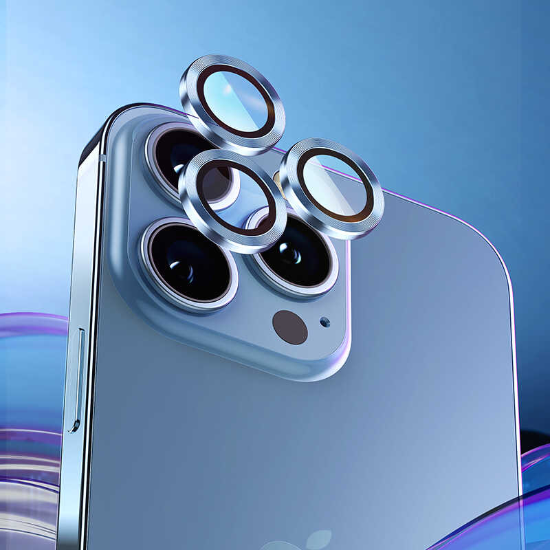 Apple iPhone 13 Pro Benks New KR Kamera Lens Koruyucu Gümüş