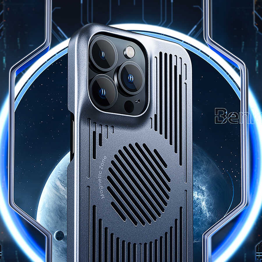 Apple iPhone 13 Pro Kılıf Benks Bizzard Soğutucu Özellikli Oyuncu Telefon Kılıfı Gri