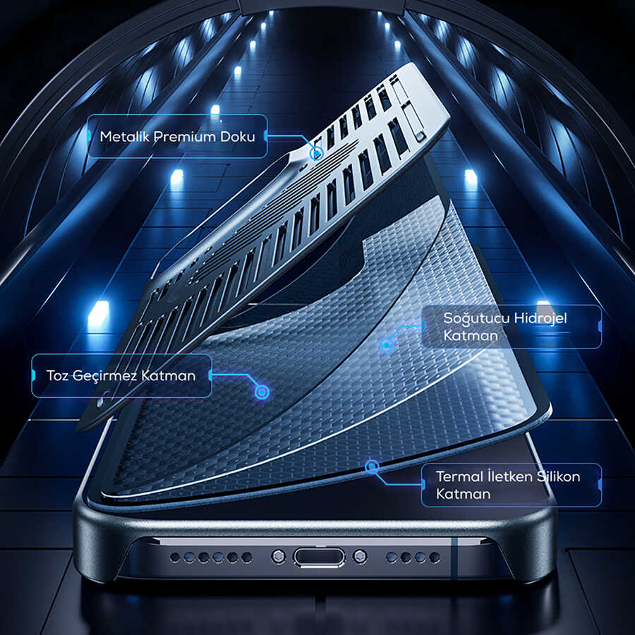 Apple iPhone 13 Pro Kılıf Benks Bizzard Soğutucu Özellikli Oyuncu Telefon Kılıfı Gri