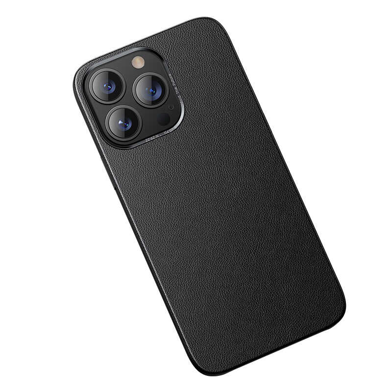 Apple iPhone 13 Pro Kılıf Benks Magnetic Hakiki Deri Kılıf Siyah