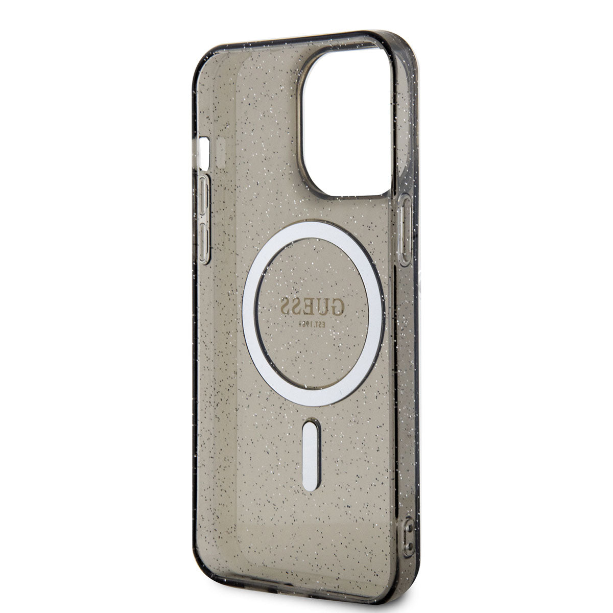 Apple iPhone 13 Pro Kılıf GUESS M-safe Şarj Özellikli Glitter Kapak Siyah