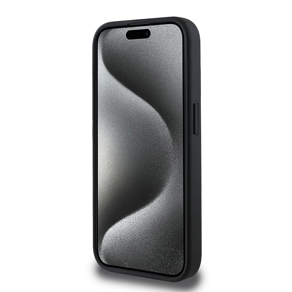 Apple iPhone 13 Pro Kılıf Guess Orjinal Lisanslı M-safe Şarj Özellikli Small 4G Classic Kapak Kahverengi